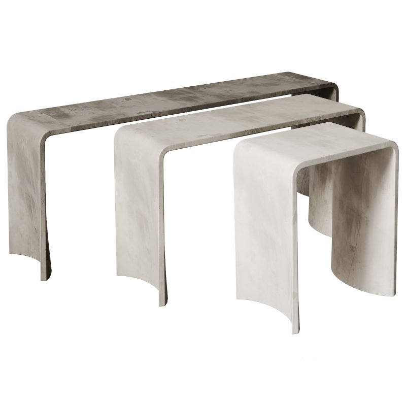 21st Century Concrete Contemporary Stool & Side Table Image 4