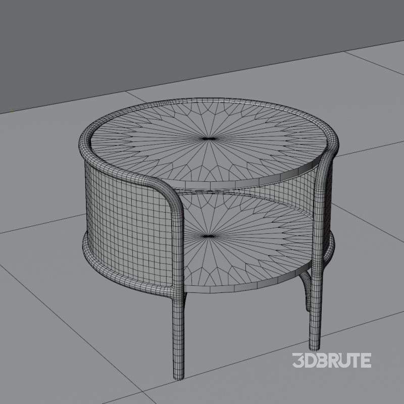 Round Rattan Side Table Image 4