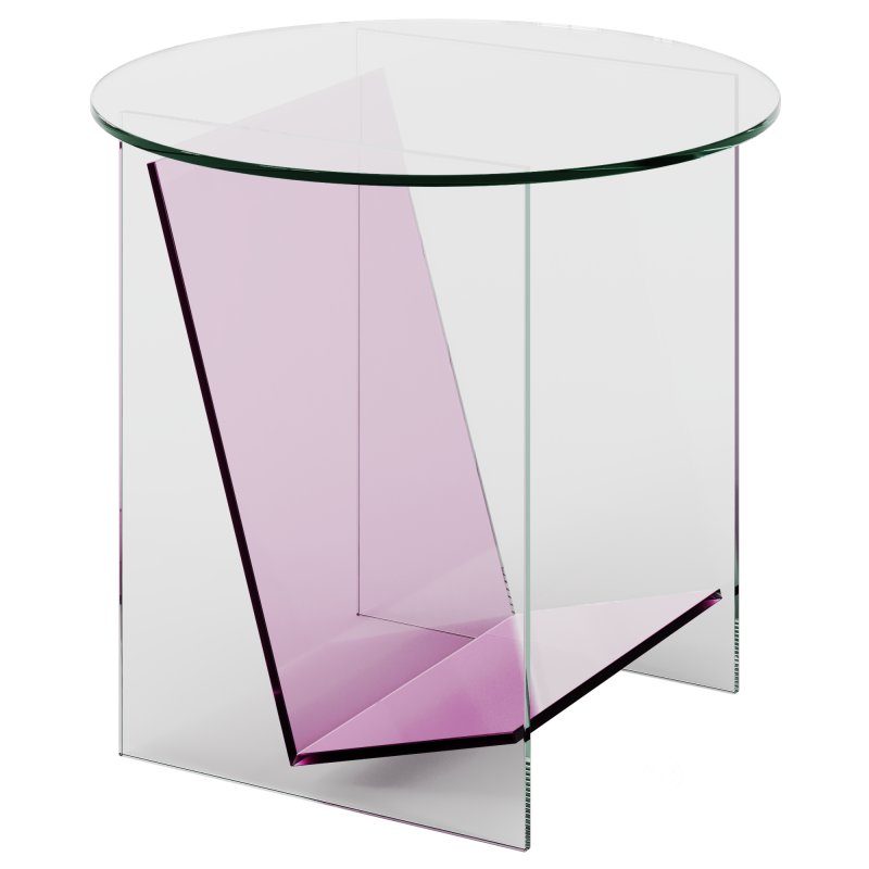 Glas-Beistelltisch Tabloid in Transparent Rosa by Westwing Image 2