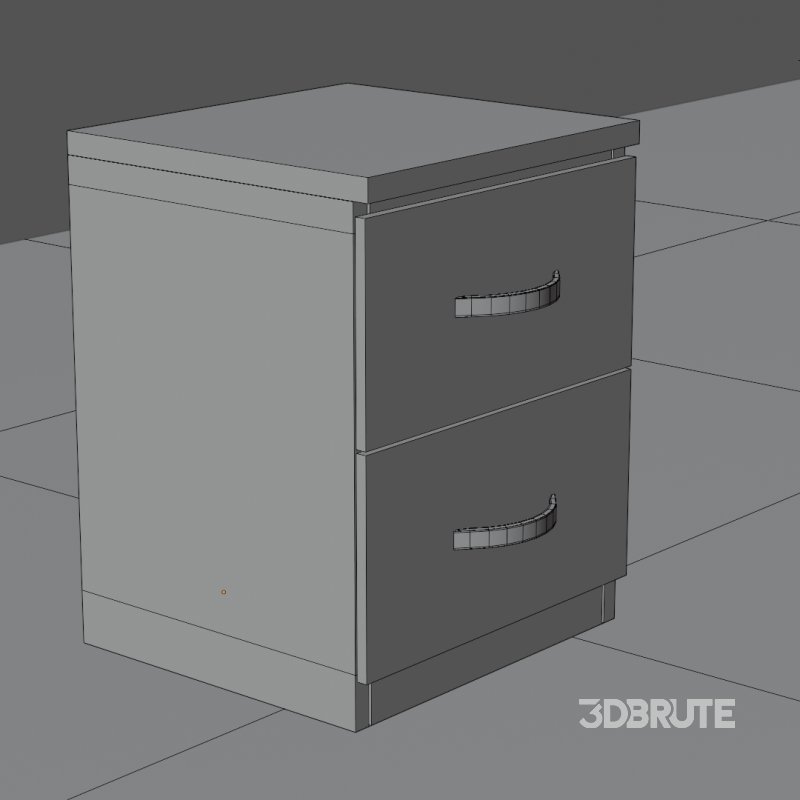 Modern White 2-Drawer Cabinet Image 2