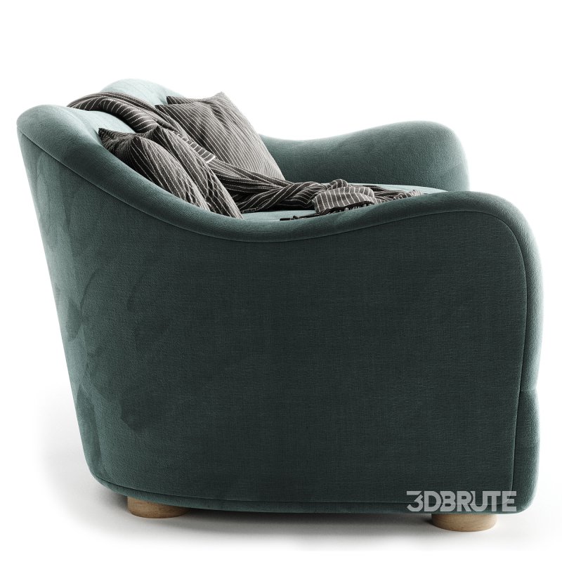 Bacio Cream Boucle Sofa with Bleached Oak Legs Image 5