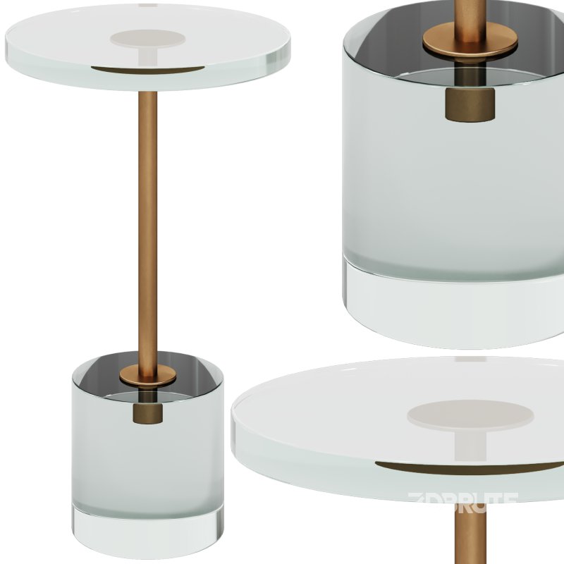 John Richard Brass And Acrylic Martini Side Table Short Image 3