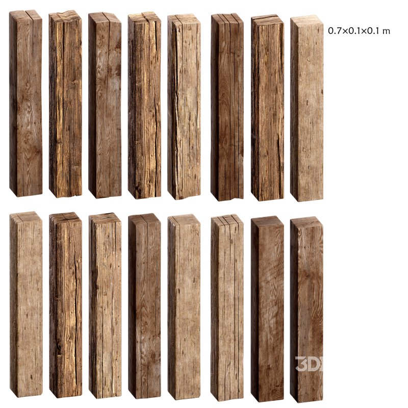 Wooden Plank & Beam Vol.02 – Medieval 3D Asset Pack/Low Poly/Game Ready Image 4