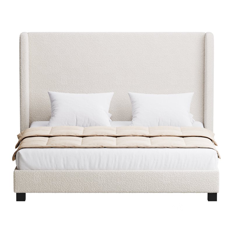 Wingback Smoke Velvet Bed Image 5