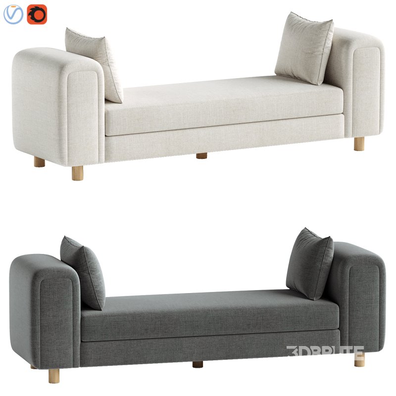 Repose Oversized Ivory Bench Image 1