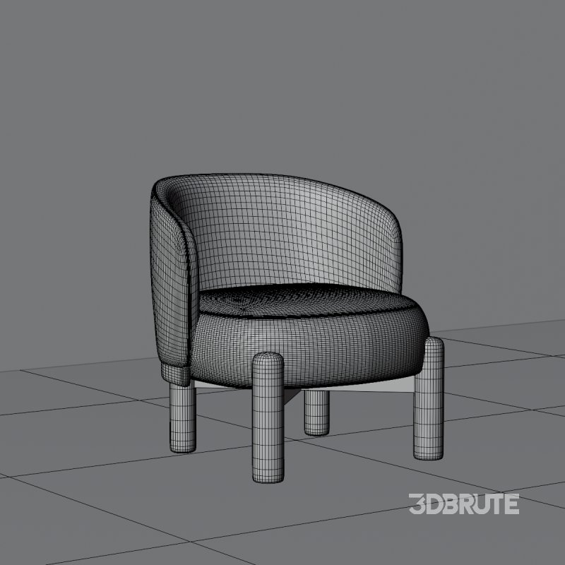 Curved Back Lounge Chair Image 4