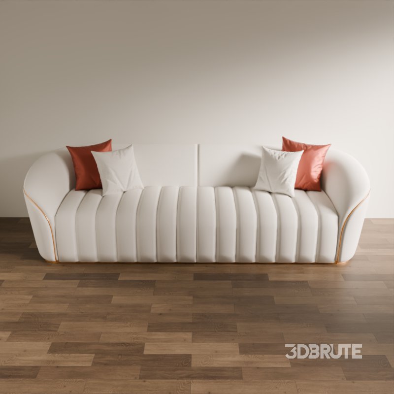 Contemporary Fluted Back Sofa Image 3