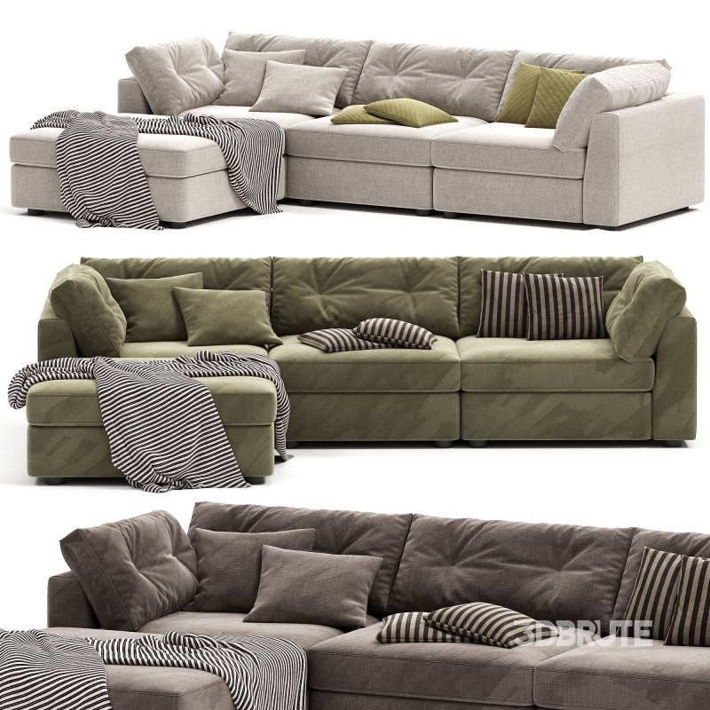 Sohla 4 Piece L Shaped Grey Boucle Sectional Sofa Image 5