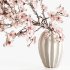 Magnolia Blossom Branches in White Ceramic Vase - Thumbnail 3