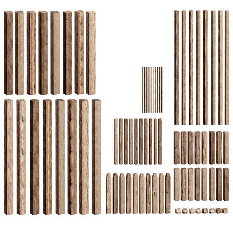 Wooden Plank & Beam Vol.02 – Medieval 3D Asset Pack/Low Poly/Game Ready Image 5