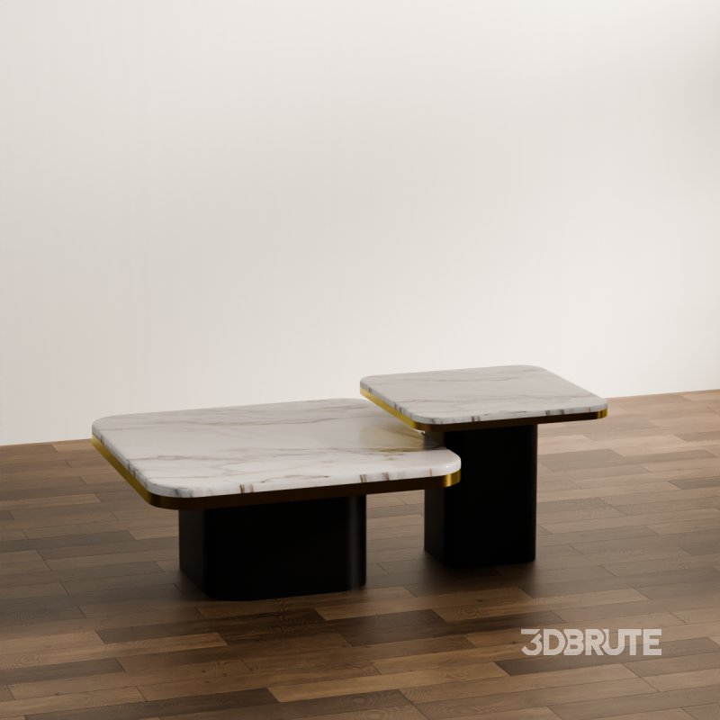 Modern Marble Coffee Table Set Image 4