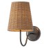 Lyndsie Traditional Natural Wicker Shade Antique Brass Armed Sconce - Thumbnail 5