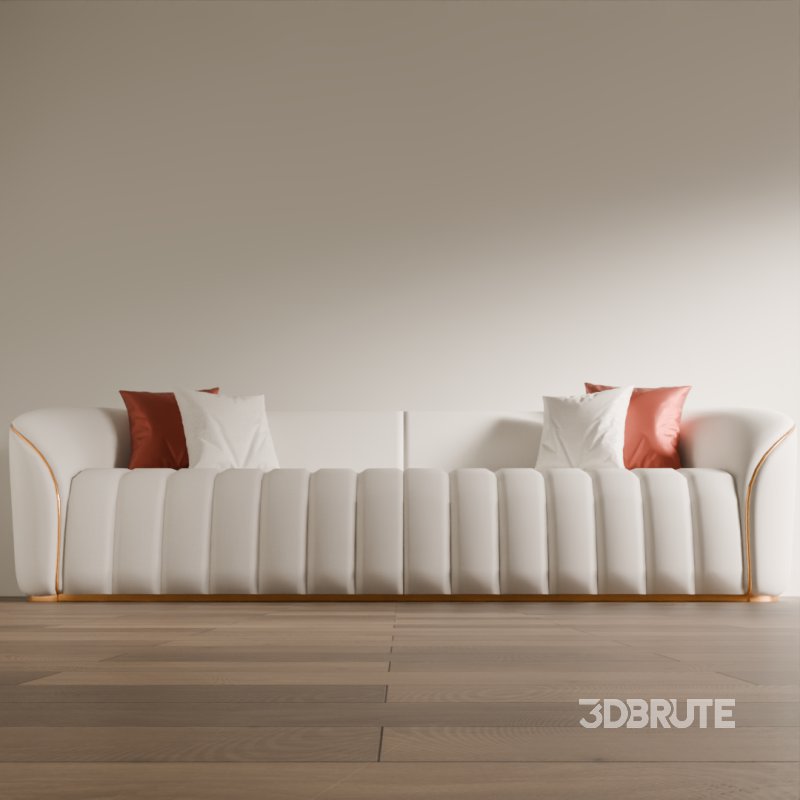 Contemporary Fluted Back Sofa Image 2