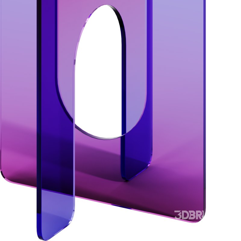 Twist Purple Blue Gradient Glass Side Table by Studio Monsoleil Image 4