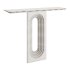 47 Modern Narrow Wood White Console Table with Geometric Pedestal Entryway Table - Thumbnail 7