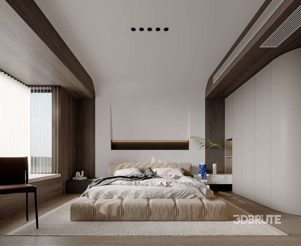 Modern bedroom and dressing room Image 2