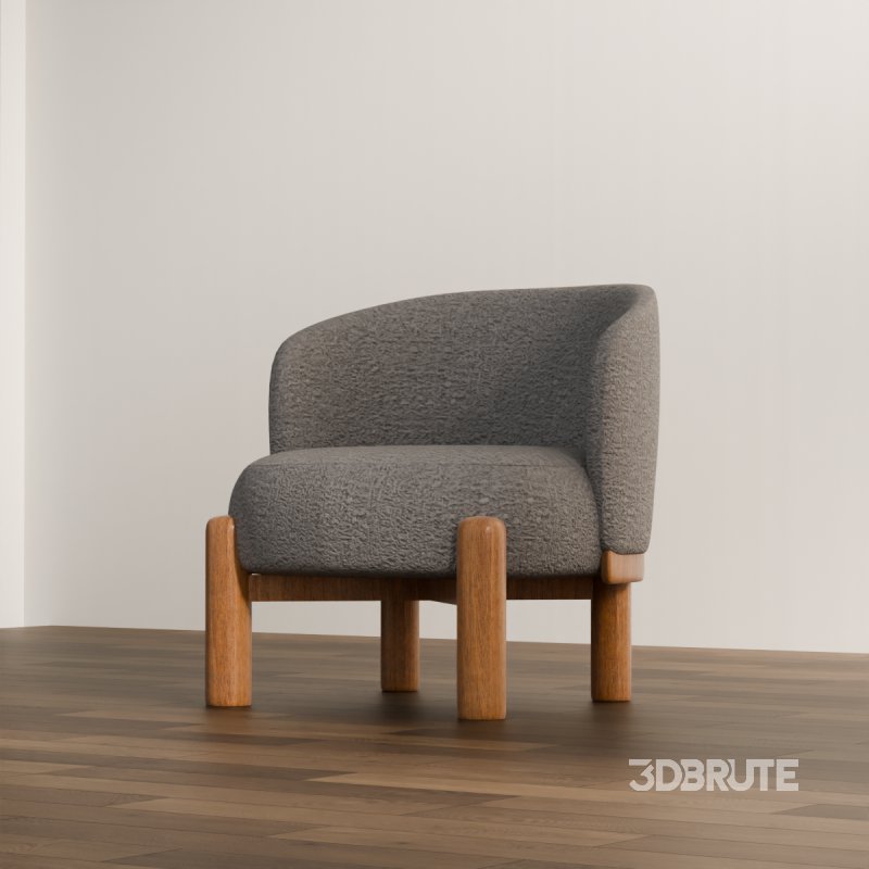 Curved Back Lounge Chair Image 7