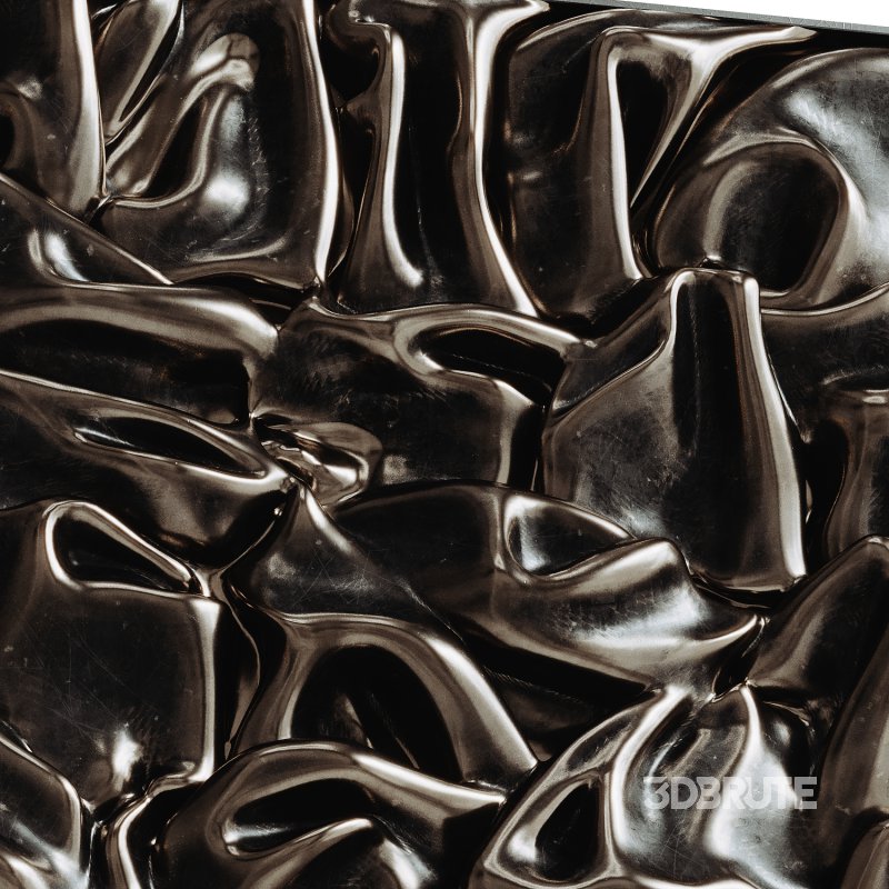Abstract Glossy Metal Wall Panel Image 3