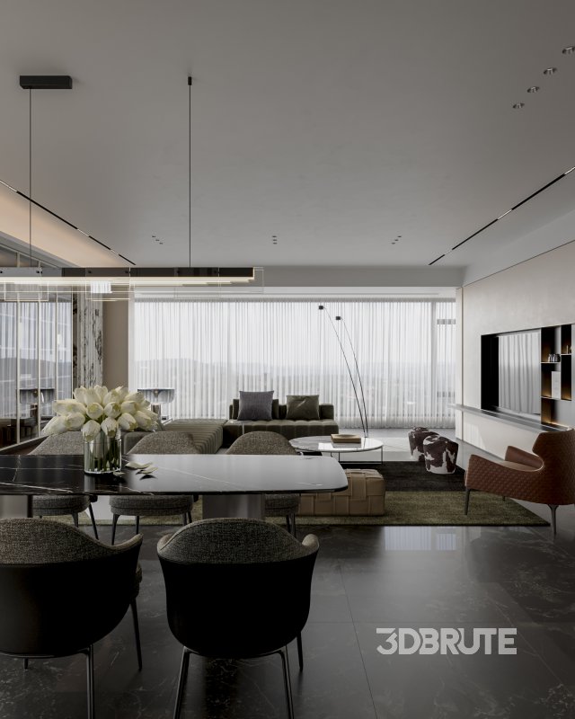 Modern living and dining room Image 9