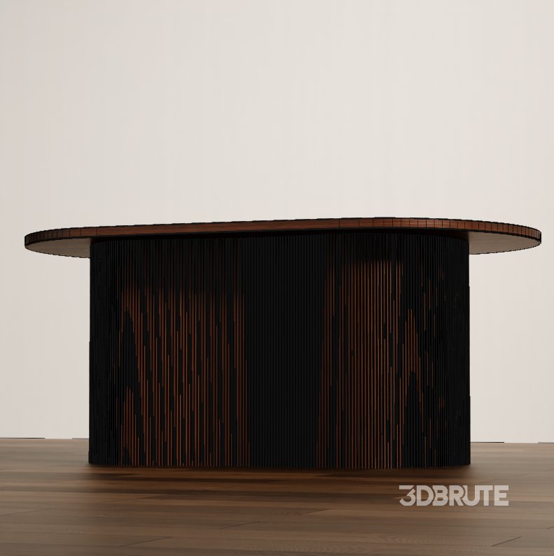 Modern Oval Wood Coffee Table Image 1