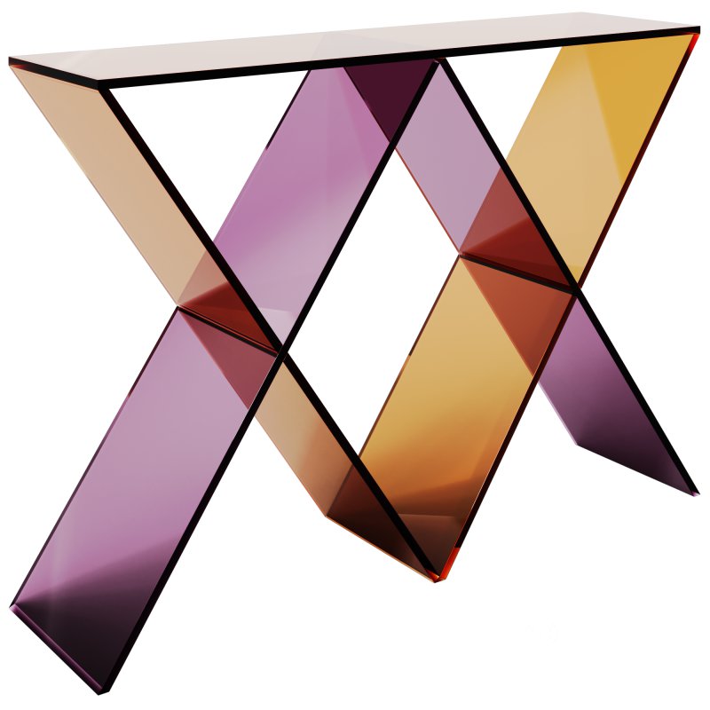 Modern Pink Colored Lucite Console Table by Chairish Image 2