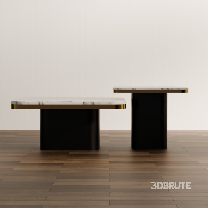 Modern Marble Coffee Table Set Image 3