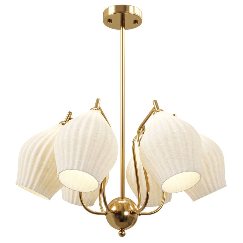 Ceramic Ribbed Chandelier Image 3