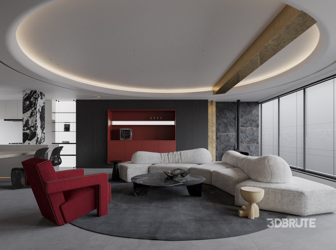 Modern living and dining room Image 3