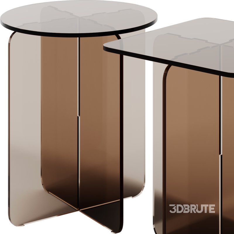 Amber-Brown Contemporary Side Table by Chairish Image 1