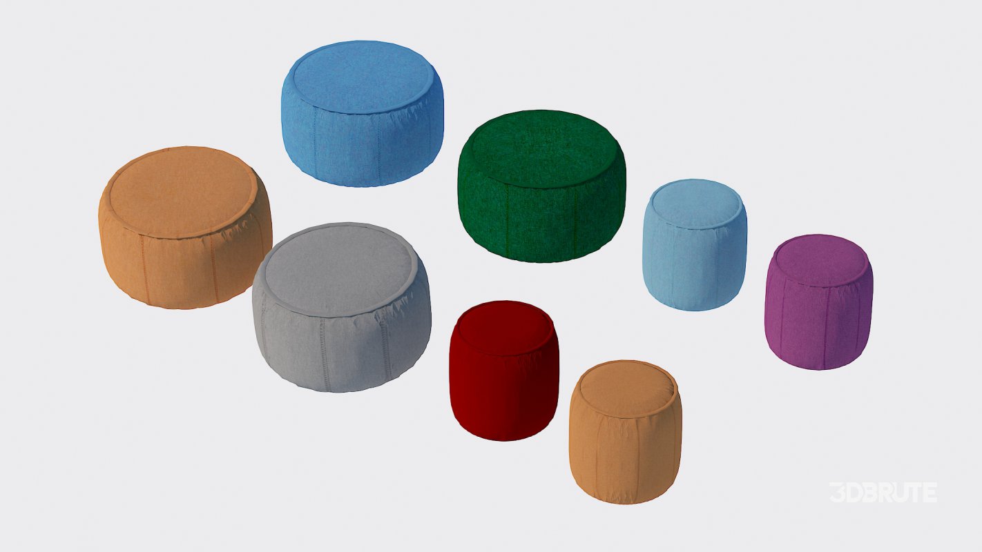 Paloma Pouf Ottoman Round Image 5