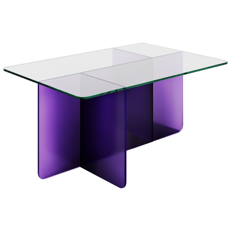 Acrylic Purple Coffee Table with Clear Top by Chairish Image 2