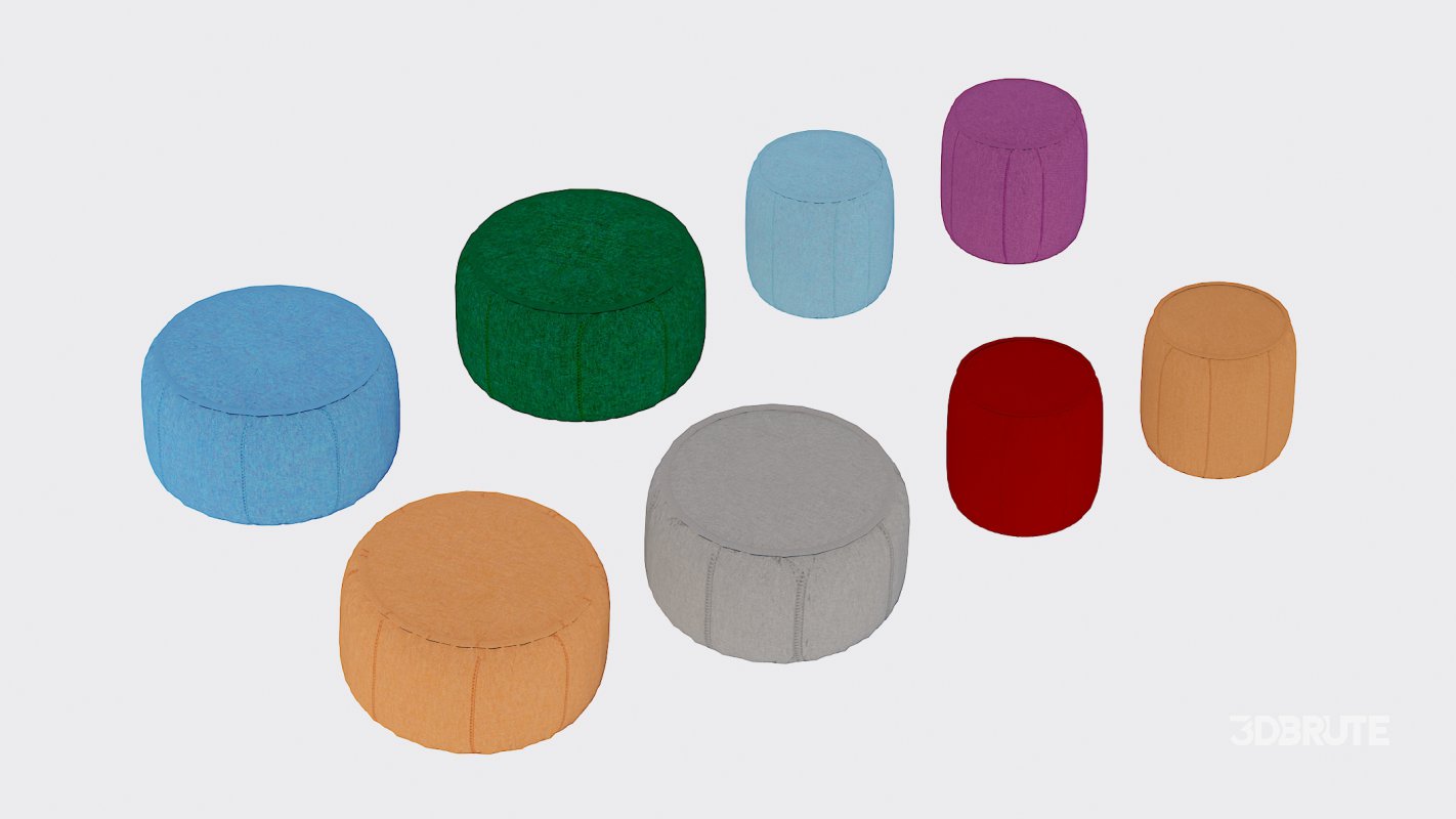 Paloma Pouf Ottoman Round Image 4