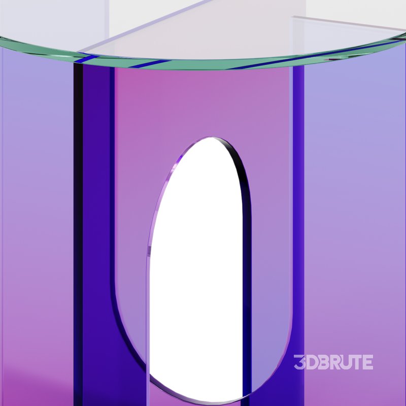 Twist Purple Blue Gradient Glass Side Table by Studio Monsoleil Image 1