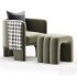 Lansky Taupe Chenille Armchair - Thumbnail 2