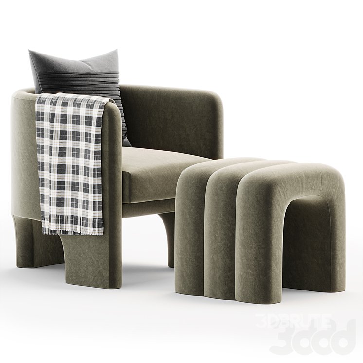 Lansky Taupe Chenille Armchair Image 2