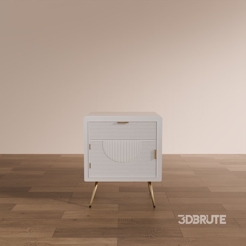 Modern Ribbed Nightstand Image 4