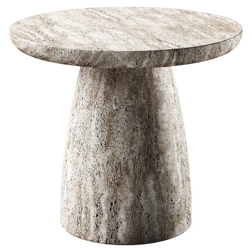Coffee Side Table Travertine Stone Natural by Hommes