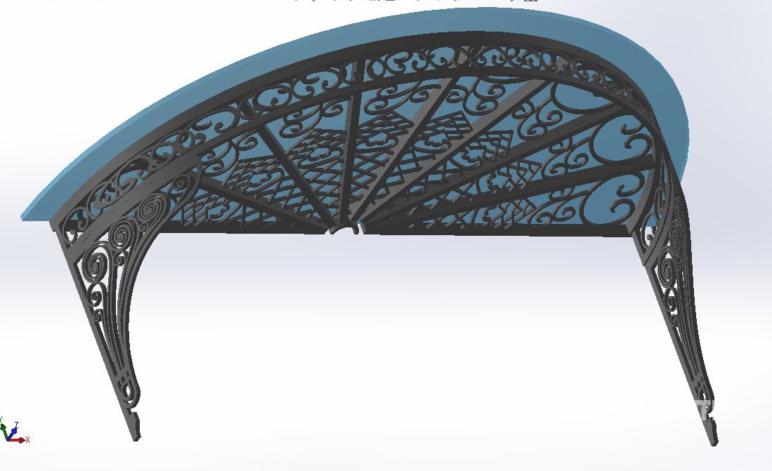 Artistic iron glass roof model: 3D printing, CNC metal processing Image 6