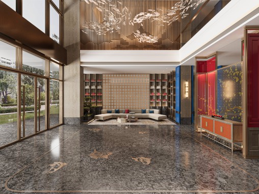 Modern hotel lobby