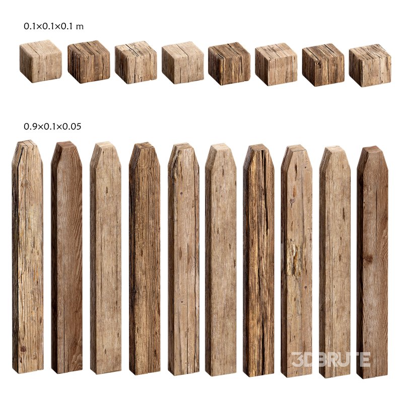 Wooden Plank & Beam Vol.02 – Medieval 3D Asset Pack/Low Poly/Game Ready Image 6