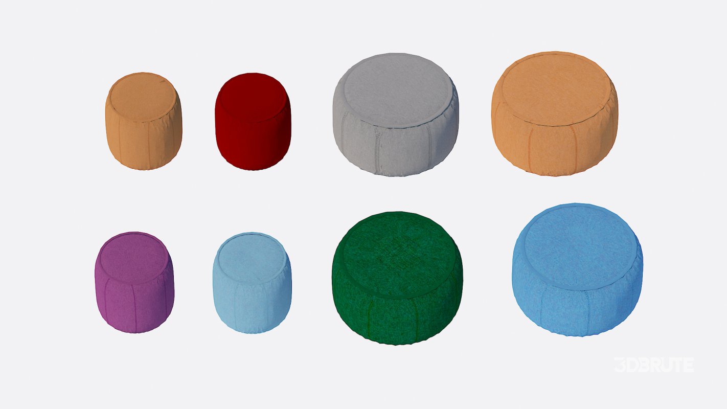 Paloma Pouf Ottoman Round Image 3