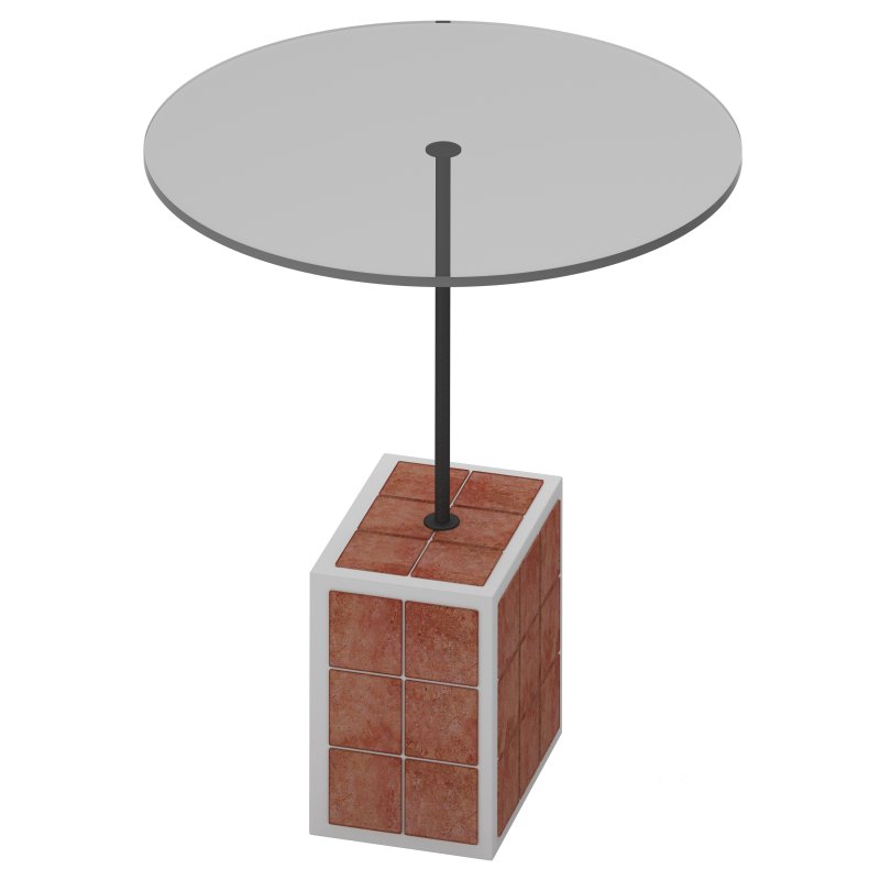 MT Glass top tile table Image 2