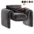 Modway Waverly Performance Velvet Living Room Accent Armchair in Gray-Unique Wavy Design - Thumbnail 1
