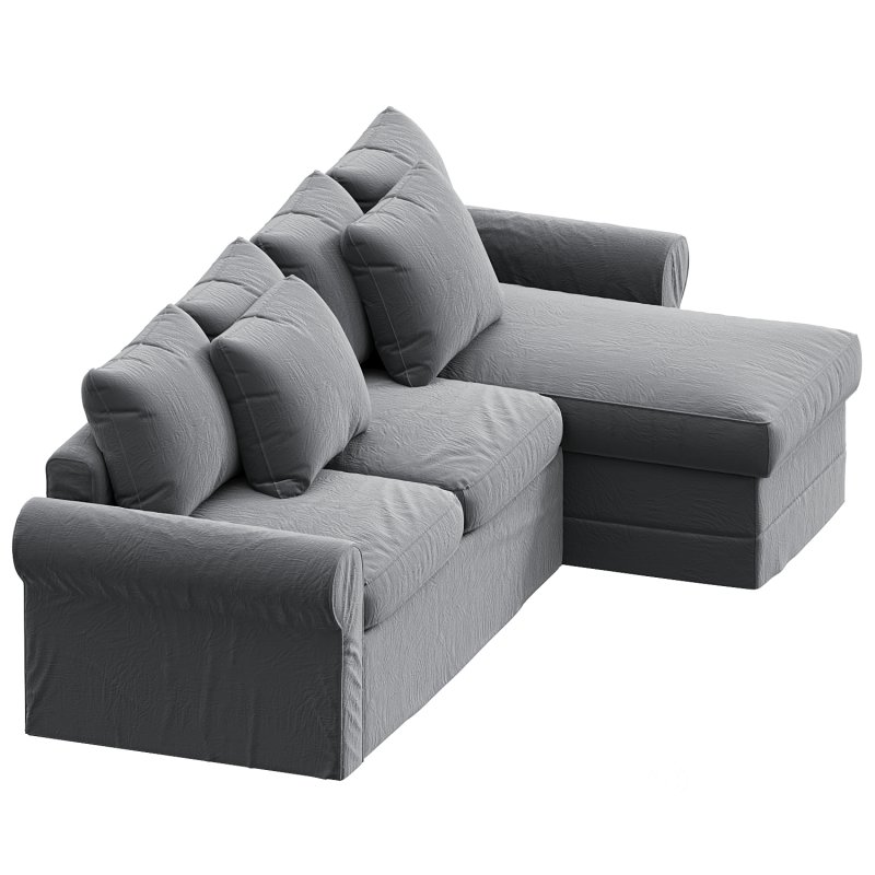 HARLANDA Sleeper sofa, with chaise Ljungen medium gray IKEA Image 2