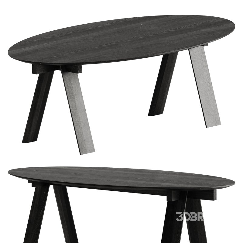 Trave Oval Dining Table by Branca Lisboa Image 7