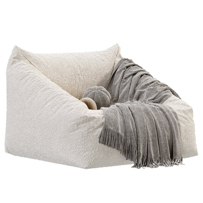 Cooper Faux Sheepskin Bean Bag Chair Image 1