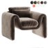 Modway Waverly Performance Velvet Living Room Accent Armchair in Gray-Unique Wavy Design - Thumbnail 6