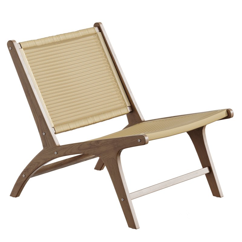 Hamma teak and natural rattan armchair Image 3