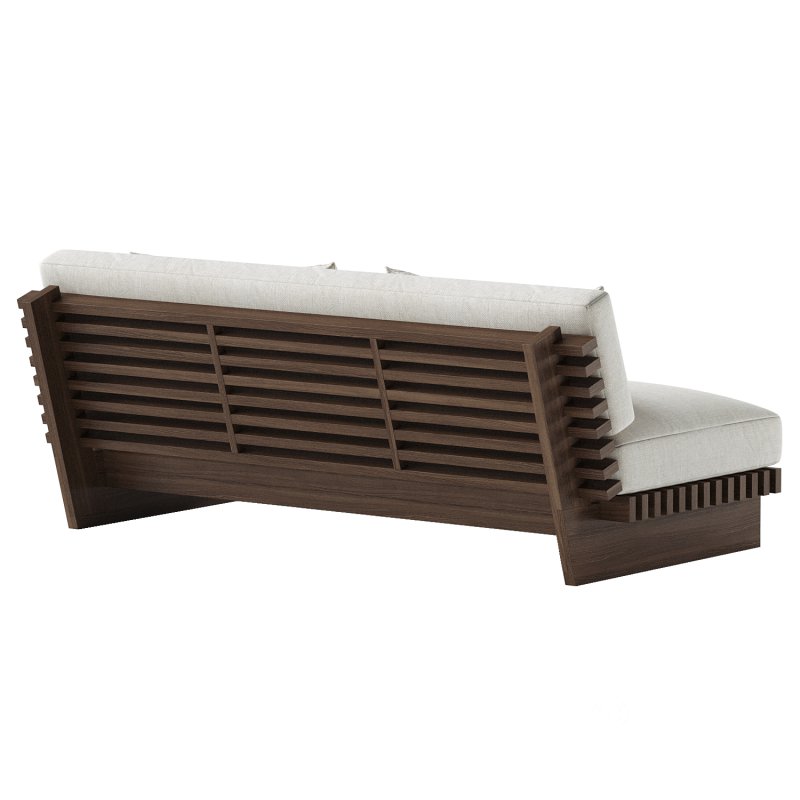 Taiko Stained Teak Outdoor Loveseat Image 2