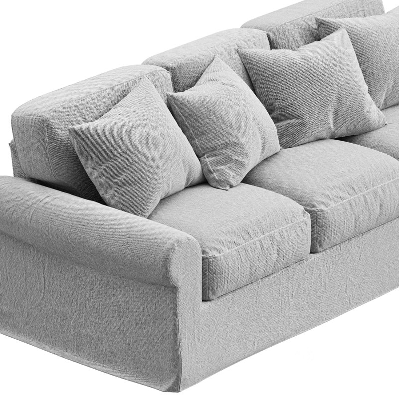 Buchanan Roll Arm Slipcovered Sofa 3 seater Image 3